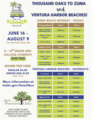 Summer Beach Bus Schedule